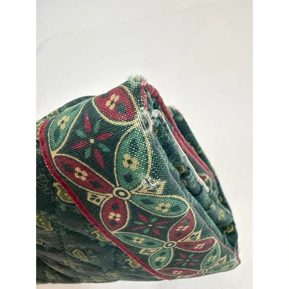 Vera Bradley Vintage Makeup Pouch Crossbody Wallet Set Classic Green Quilted